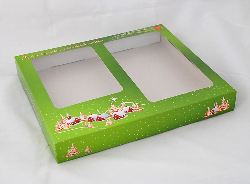 Krabice vánoční 302504 zelená - 1kg POSLEDNĆH 150 KUSŮ