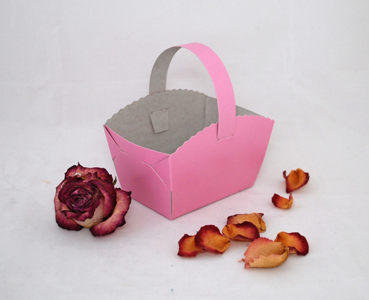 Košíček na svatební koláčky růžový - POSLEDNÍ KUSY