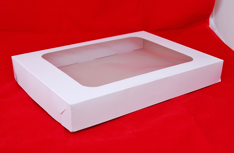 Krabice dárková 382805 s oknem bílá - 1,5 kg