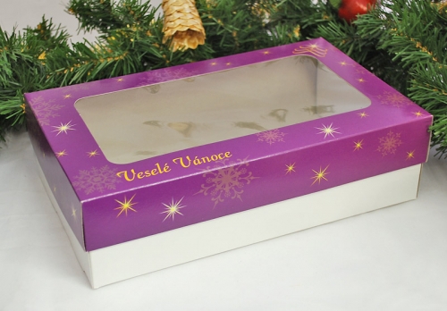 Krabice vánoční 2515055 fialová 3/4 kg
