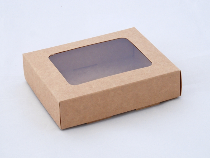 Krabička na pralinky s okénkem 121003 kraftová