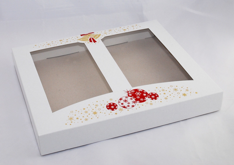 Krabice vánoční 302504 bílá s červenozlatou ražbou - 1kg